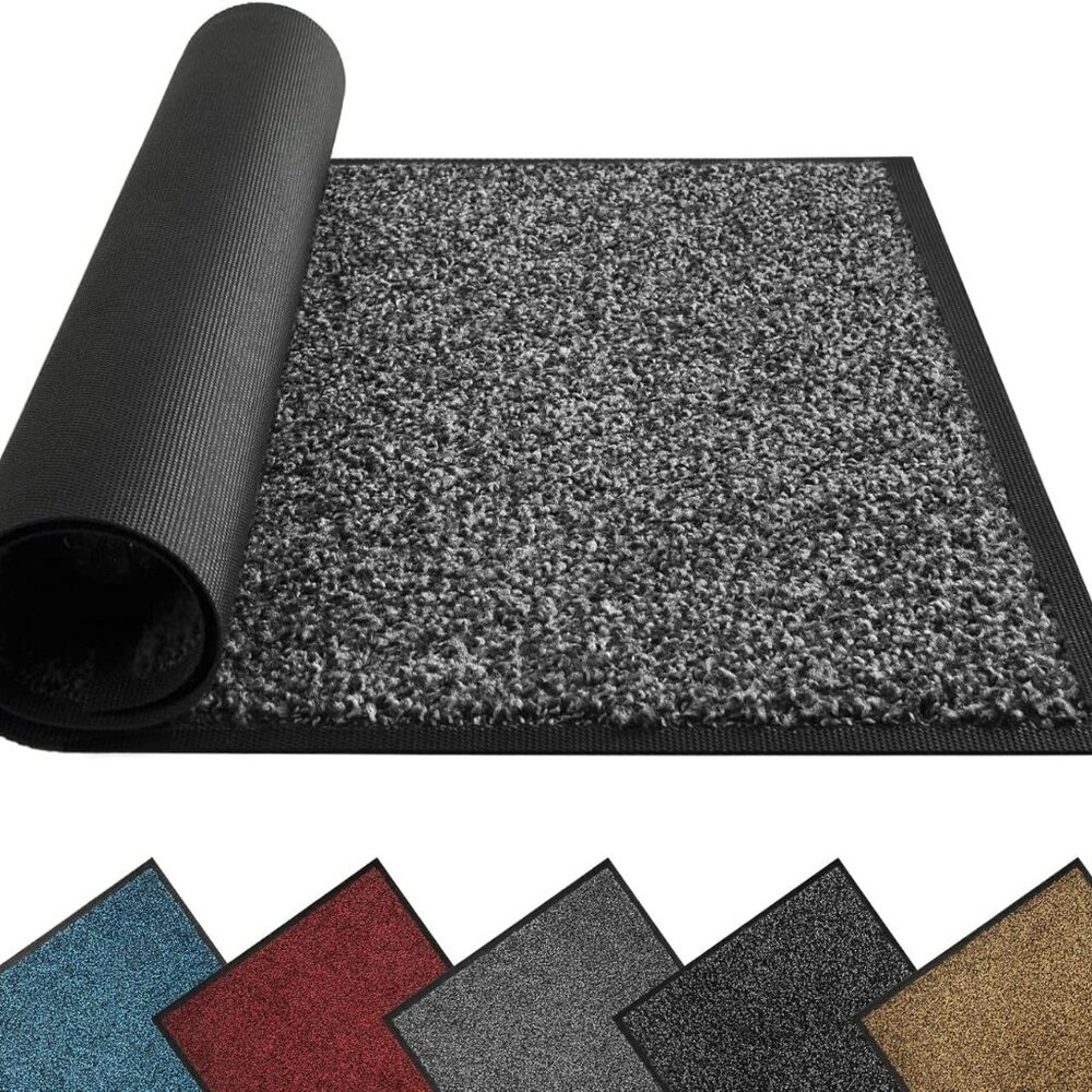 Front Door Mat, Dirt Trapper Welcome Mat for Outdoor Indoor, Non-Slip Waterproof